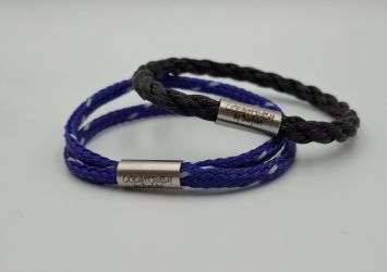 2 x Pacific pearl armbanden, Zwart en blauw
