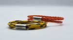 2 bracelets, yellow orange
