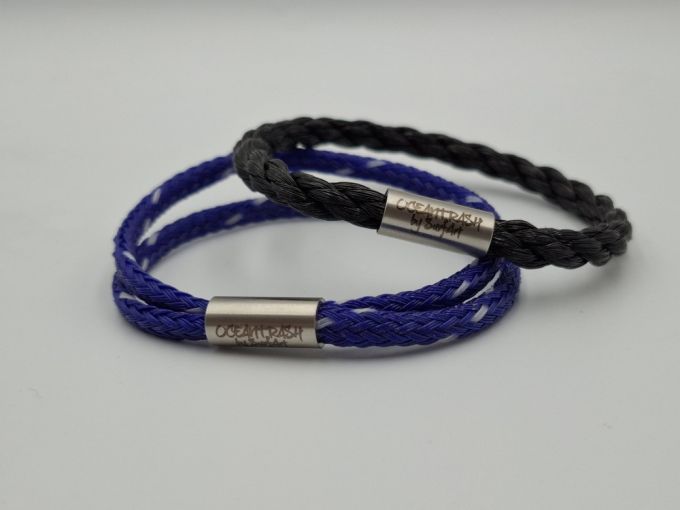 2 x Pacific pearl armbanden, Zwart en blauw