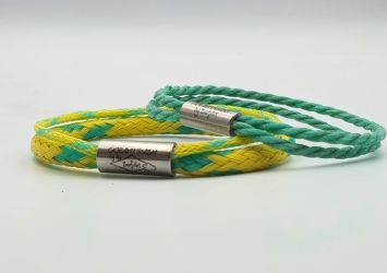 2 x Pacific pearl armbanden, geel en groen