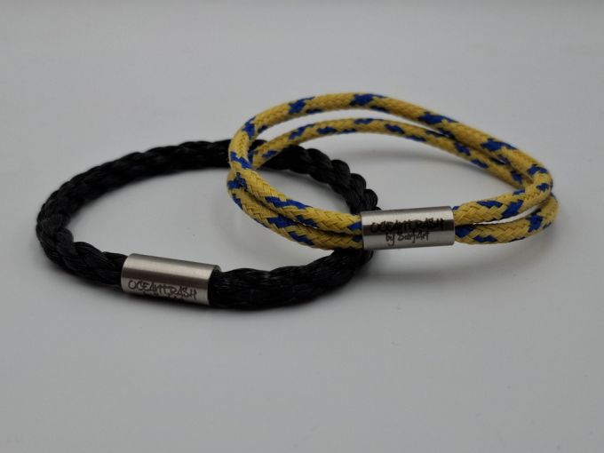 2 x Pacific pearl bracelets, Black and Yellow