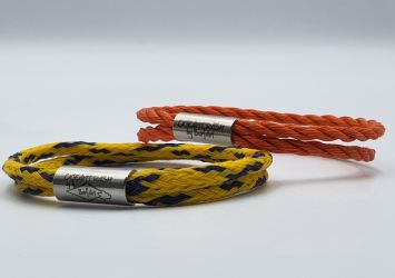 2 x Pacific pearl armbanden, geel oranje