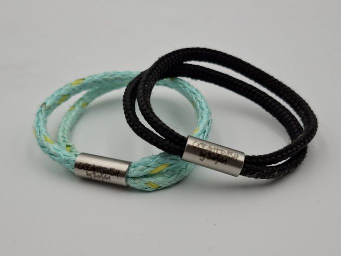 2 x Pacific pearl bracelets, Small, Mint-yellow, Black