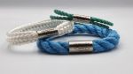 3 x Pacific pearl bracelets, green, blue and white