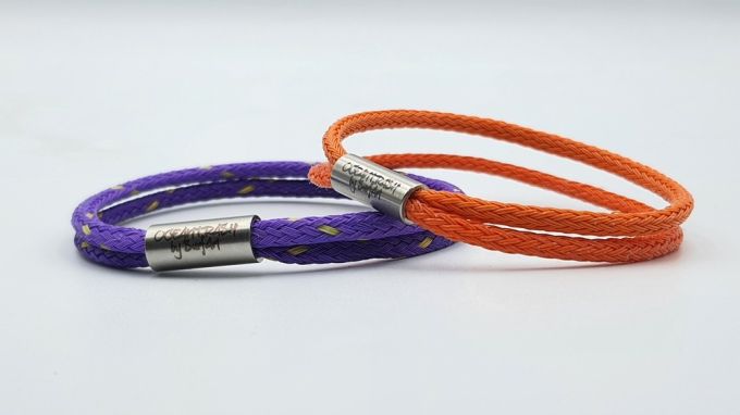 2 x Pacific pearl bracelets, Small, purple orange