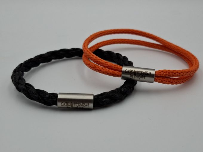 2 x Pacific pearl armbanden, Small, Black Orange